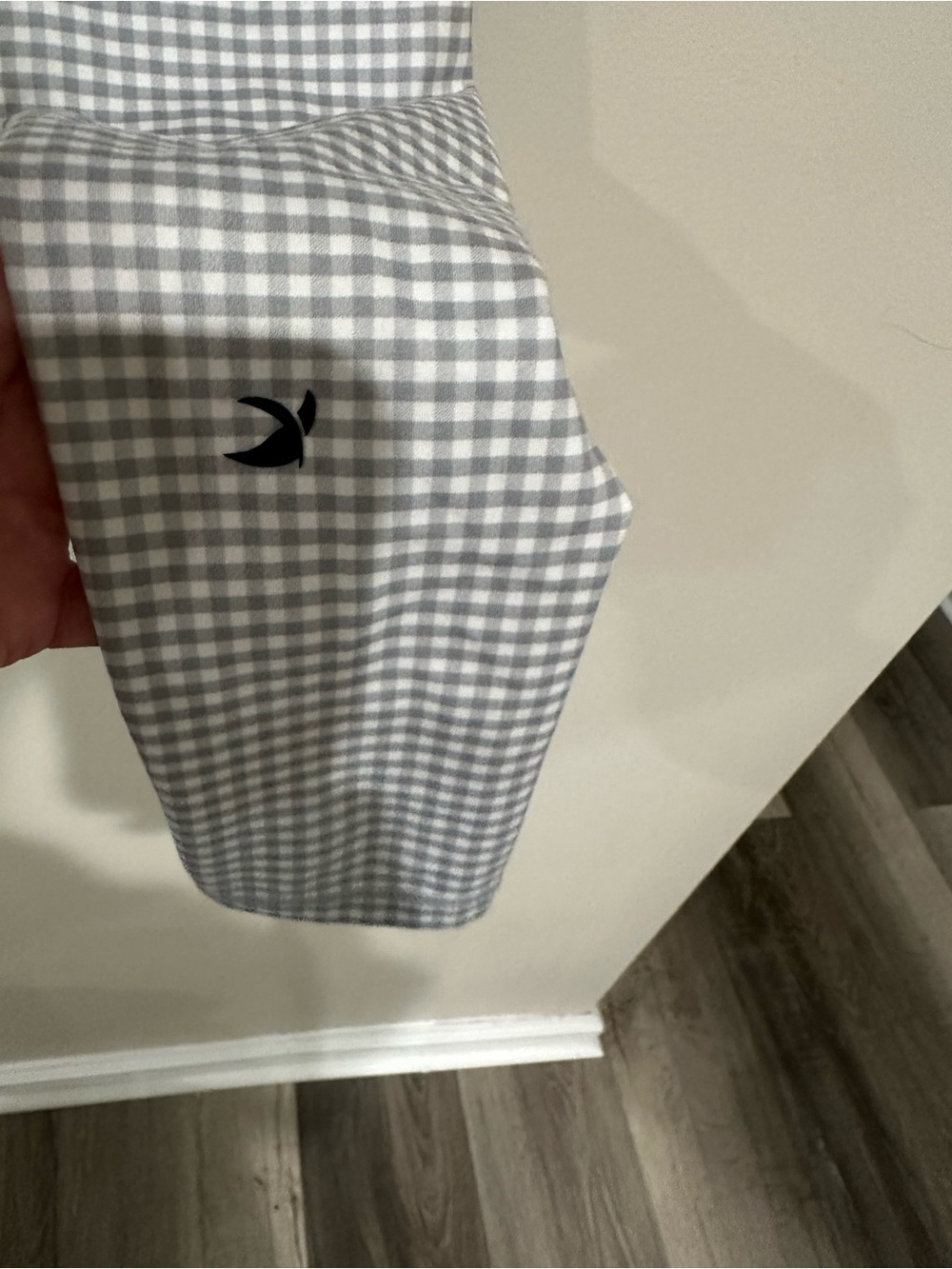 Glyder Gray White Gingham Plaid Leggings XS Yoga Athleisure Cottagecore - Picture 8 of 10